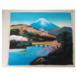 Set of 3 Japanese Art Paintings & Prints with Scenic and Floral Designs