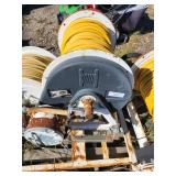 Hannay Electric Hose Reel with Yellow Hose and Permanent Magnet Motor