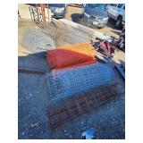 Lot of Construction and Fencing Material Rolls Including Wire Mesh and Safety Barrier