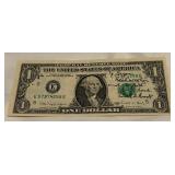 Nicholas F. Brady Secretart of the Treasury Signed $1 Bill
