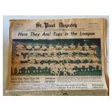 1965 Minnesota Twins AL Chapions St. Paul Dispatch Newspaper - September 27, 1965 with Hamms Beer Ad