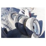Set of 4 - Firestone T575 LP Radial Bobcat Snow Tires on 8 Bolt Rims