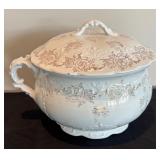 P - Vintage Homer Laughlin Chamber Pot and Basin with Gold Floral Pattern