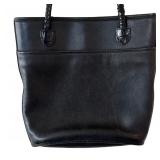 P - Brighton Black Leather Bucket Handbag with Braided Straps