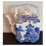 P - Vintage Masons Ironstone China Blue and White Teapot