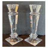 P - Pair of Crystal Candle Holders