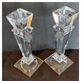 P - Pair of Crystal Candle Holders