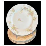 P - Set of Theodore Haviland Limoges France Porcelain Plates with Floral Pattern