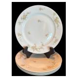 P - Set of Theodore Haviland Limoges France Porcelain Plates with Floral Pattern