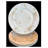 P - Set of Theodore Haviland Limoges France Porcelain Plates with Floral Pattern