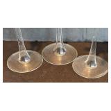 P - Set of 3 Tall Glass Candle Holders with Candles