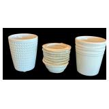 P - Three Lovely Planters / Vases