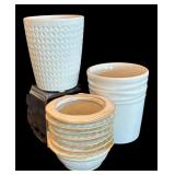 P - Three Lovely Planters / Vases