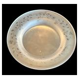 P - Set of 3 Decorative Candle Plates with Etched Glass and Crystal Accents