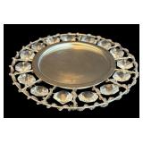P - Set of 3 Decorative Candle Plates with Etched Glass and Crystal Accents