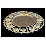 P - Set of 3 Decorative Candle Plates with Etched Glass and Crystal Accents