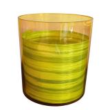P - Two Clear Glass Vases with Striped Inserts