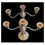 P - Pair of Vintage Sterling Silver Weighted Candelabras