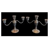 P - Pair of Vintage Sterling Silver Weighted Candelabras