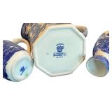 P - Set of 3 Blue and White Vintage Pitchers and Cup by Mason