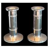 P - Pair of Lenox for Kate Spade Silver Plated Candleholders