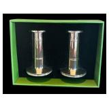 P - Pair of Lenox for Kate Spade Silver Plated Candleholders