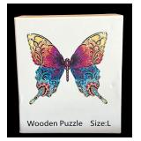 P - Set of 3 Quordle Wooden Puzzles: Peacock, Tiger and Butterfly