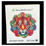 P - Set of 3 Quordle Wooden Puzzles: Peacock, Tiger and Butterfly