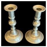 P - Pair of Vintage Woodbury Pewter Candleholders