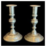 P - Pair of Vintage Woodbury Pewter Candleholders