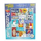 P - Collection of 4 500-Piece Jigsaw Puzzles by PuzzleTwist and Bits & Pieces