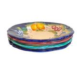 P - Italian Hand-Painted Dinnerware Service for 4 with Fruit Motif