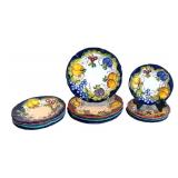 P - Italian Hand-Painted Dinnerware Service for 4 with Fruit Motif