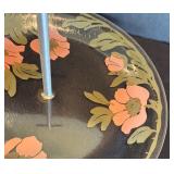 P - Vintage Glass Tidbit Tray with Floral Design