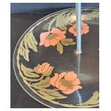 P - Vintage Glass Tidbit Tray with Floral Design