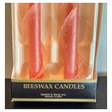 P - Set of 4 Dadant & Sons Beeswax 12 Inch Spiral Candles in Original Boxes