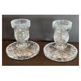 P - Pair of Waterford Glandore Crystal Candle Holders