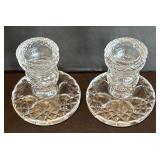 P - Pair of Waterford Glandore Crystal Candle Holders