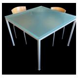 K - Gorgeous Glass Top Table with 4 Chairs by Design Within Reach