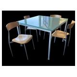 K - Gorgeous Glass Top Table with 4 Chairs by Design Within Reach