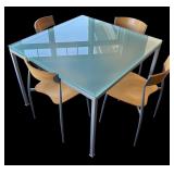 K - Gorgeous Glass Top Table with 4 Chairs by Design Within Reach