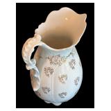 P - Vintage Homer Laughlin Pitcher and Basin Set with Gold Floral Design