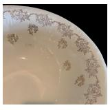 P - Vintage Homer Laughlin Pitcher and Basin Set with Gold Floral Design