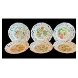 P - Set of 6 Schumann Germany Fruit Motif Porcelain Plates