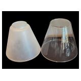 P - Set of 2 Crystal Candle Holders with 4 Candle Lampshades and Gold & Silver Holders