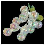 P - Set of 3 Iridescent Glass Bubble Grape Stems