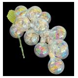 P - Set of 3 Iridescent Glass Bubble Grape Stems
