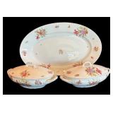P - Vintage Schwartzburg Platter with Two Covered Casserole Dishes