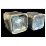 P - Set of 2 Mercury Glass Square Vases