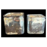 P - Set of 2 Mercury Glass Square Vases